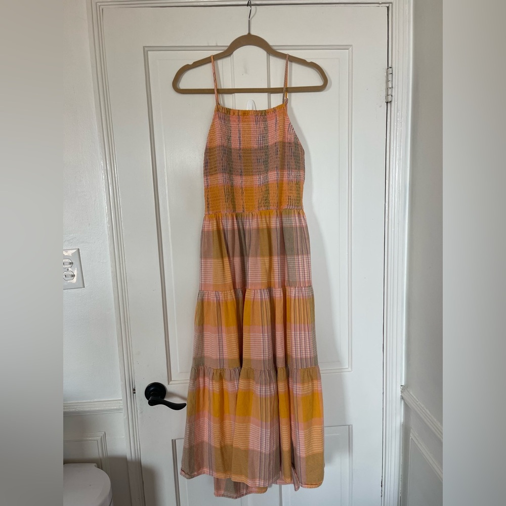 Plaid Multicolor Maxi Dress with Pockets